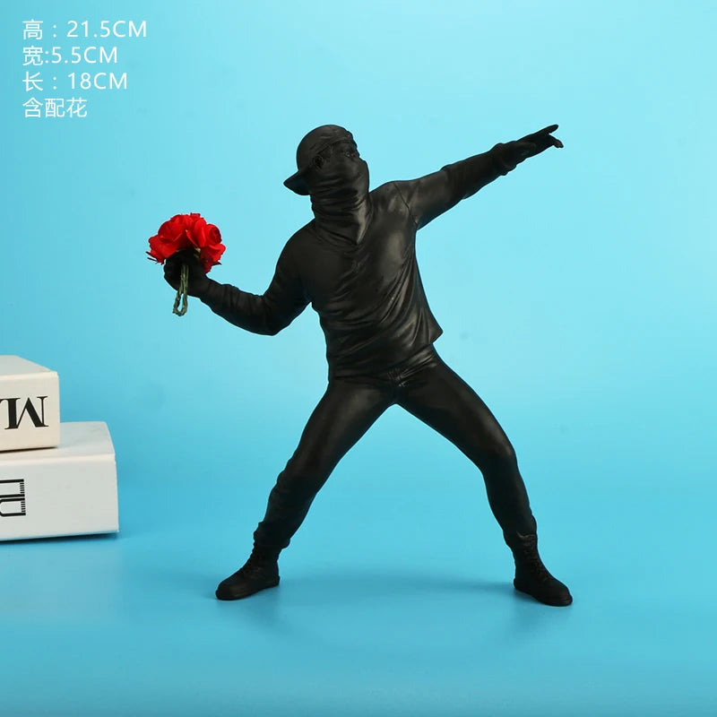 Estátua "Banksy Flower Thrower" Decorativa